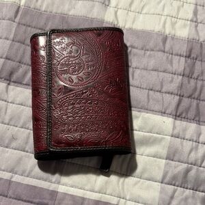 Embossed Red Leather Wallet